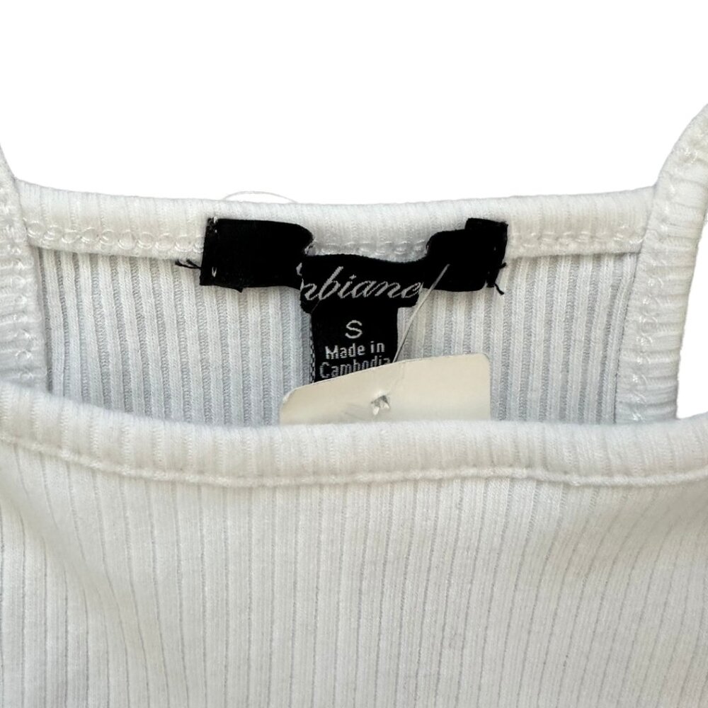 Ambiance White Ribbed Tank Top small NWT - Picture 2 of 5